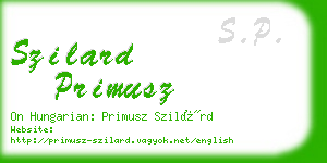szilard primusz business card